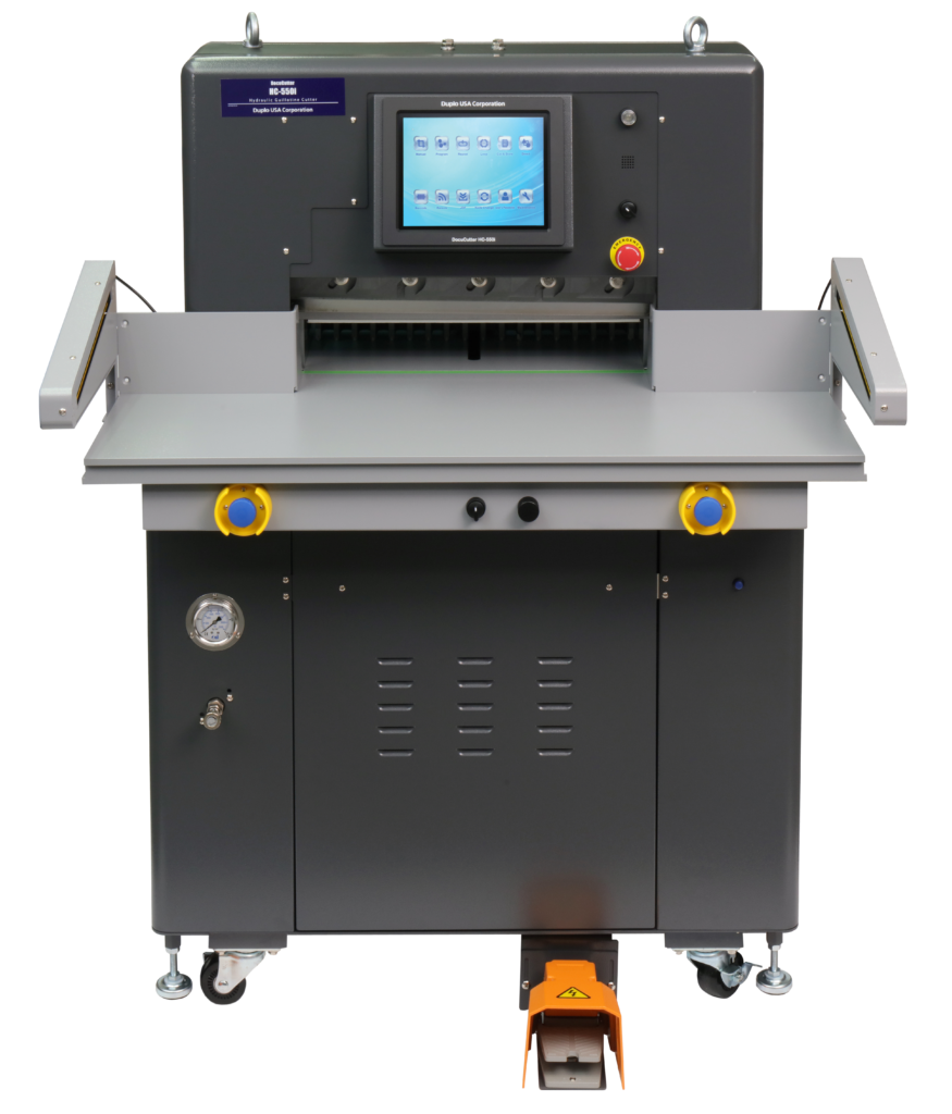 Duplo DocuCutter HC-550i - 21.6" Hydraulic Programmable Paper Cutter. Includes I blade and I cutting stick.