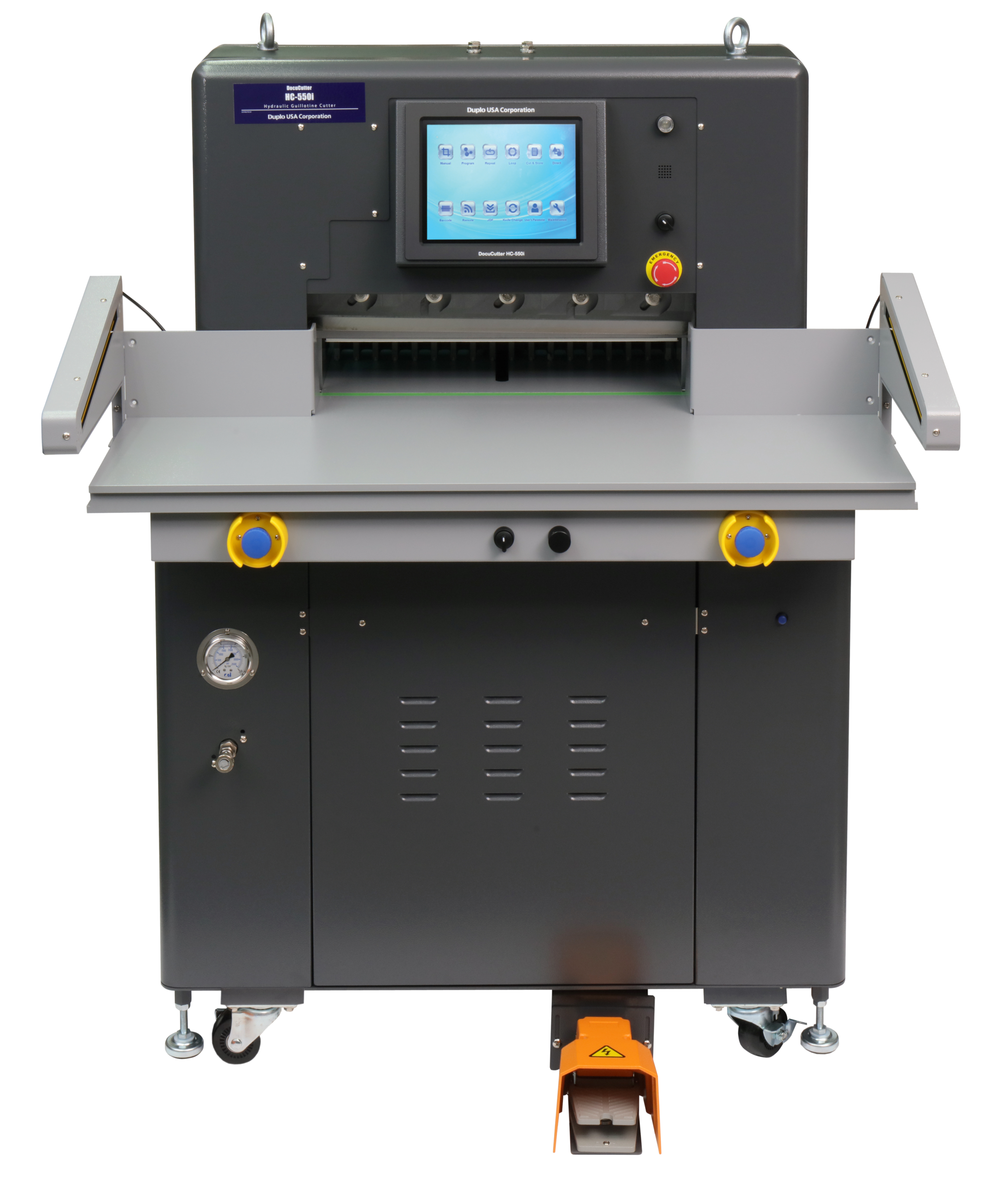 Duplo DocuCutter HC-550i - 21.6" Hydraulic Programmable Paper Cutter. Includes I blade and  I cutting stick. - Image 1