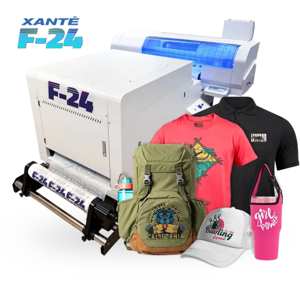 Xante F-24 DTF Printer w/Stand 1 liter each CMYKW, iQueue RIP Workflow Software
