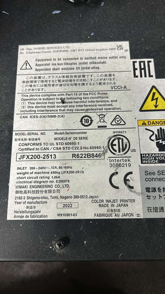 Used Mimaki JFX200-2513 (2022)