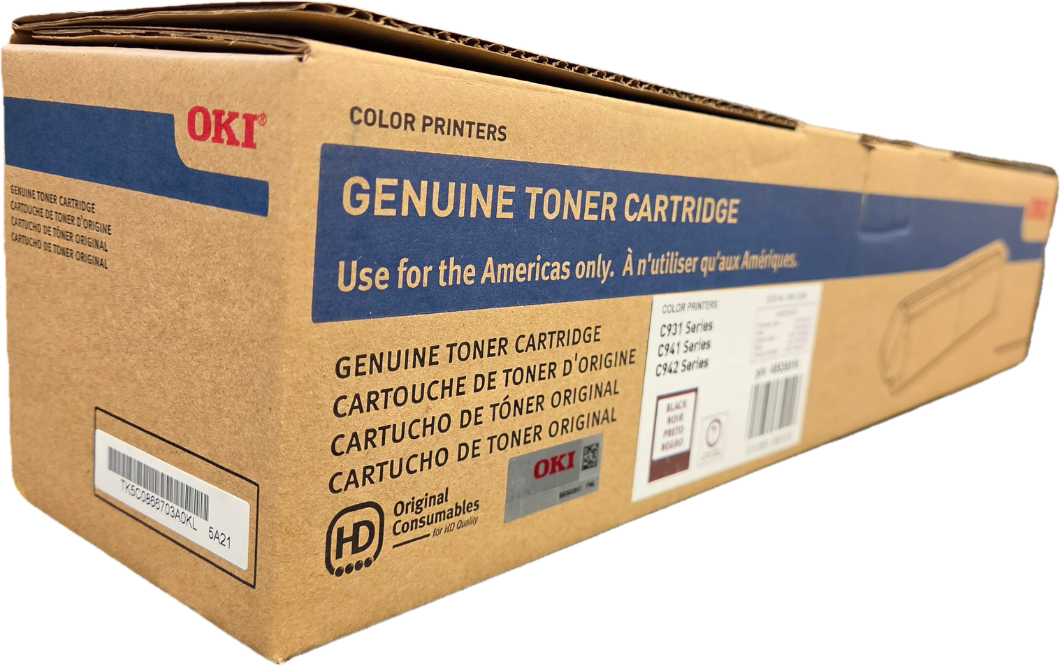 (Out Of Stock) Clearance: Oki Black Toner Cartridge (45536516) - For C931dn/ C931e/ C941dn/ C941e/ C942/ C942dn - Image 1