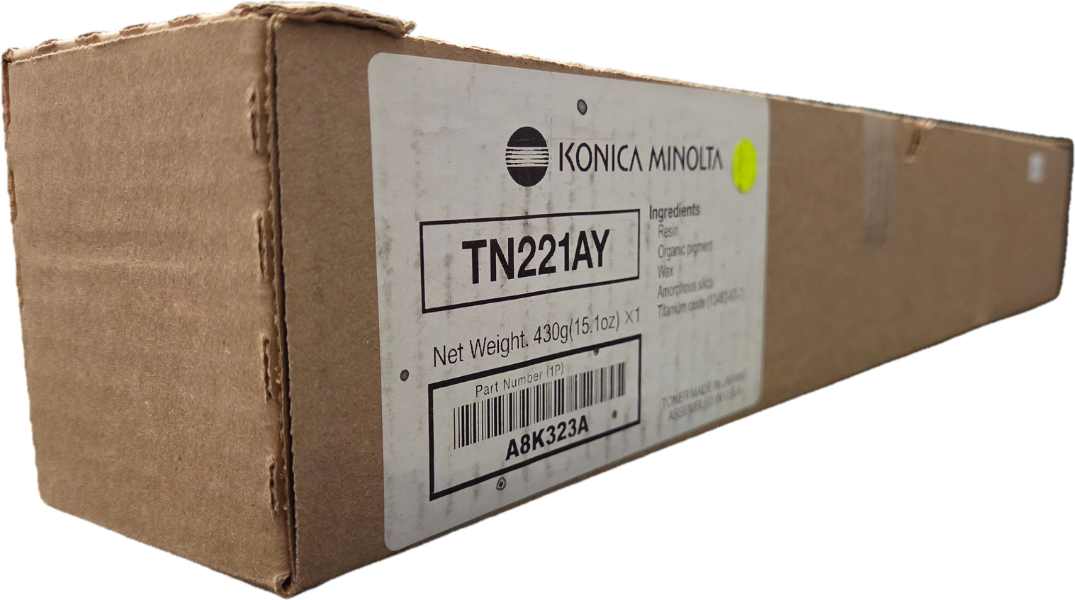 Clearance: Konica Minolta (TN221AY) Yellow Toner Cartridge - For Konica Minolta TN221K - Image 1