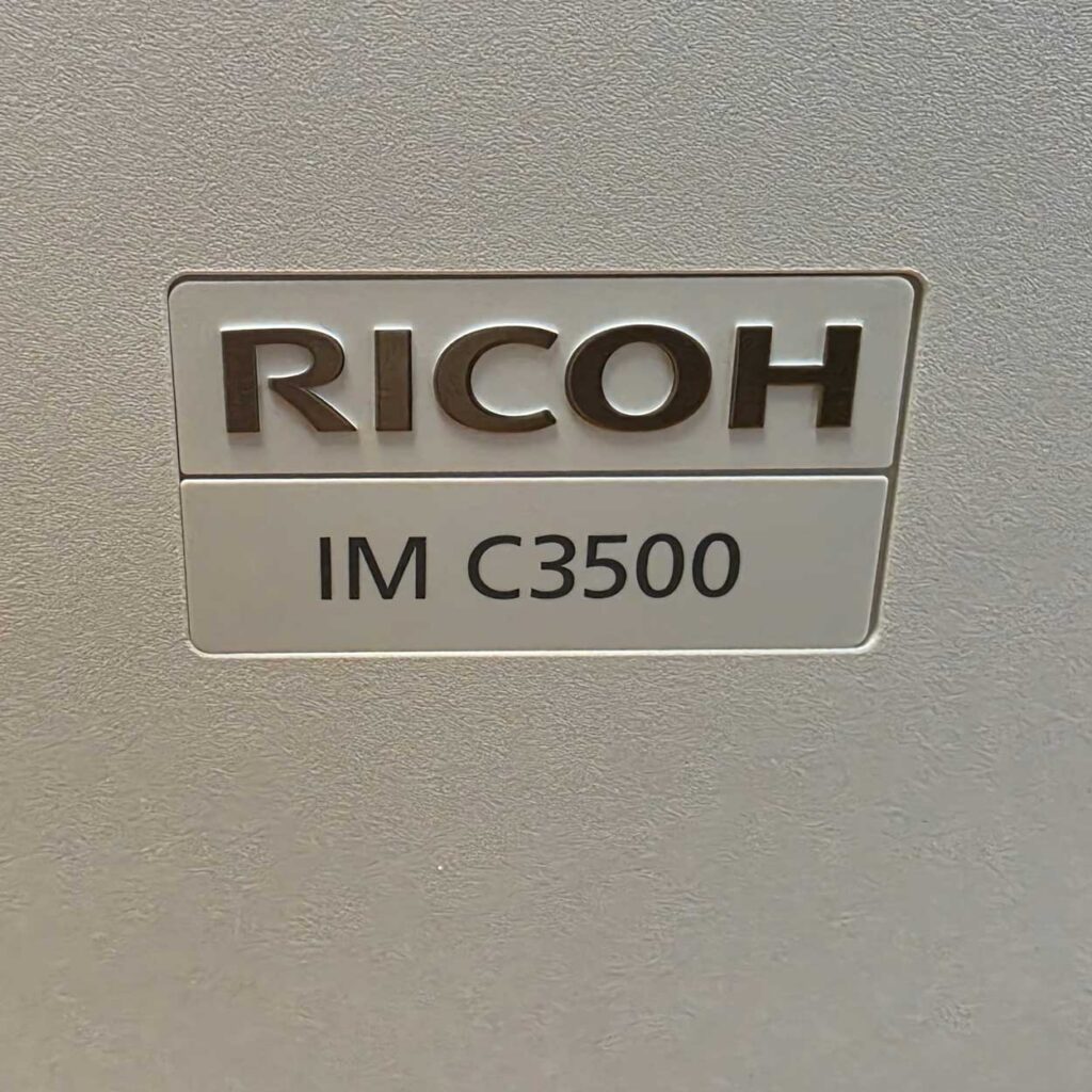 LOW Meter! Ricoh IM C3500 Color MFP Printer. Finisher included.
